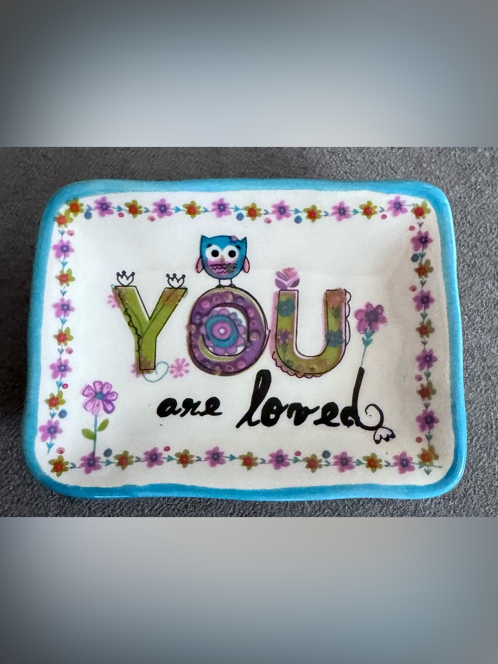 NATURAL LIFE Multicolor 'YOU are loved' Decorative Trinket Dish